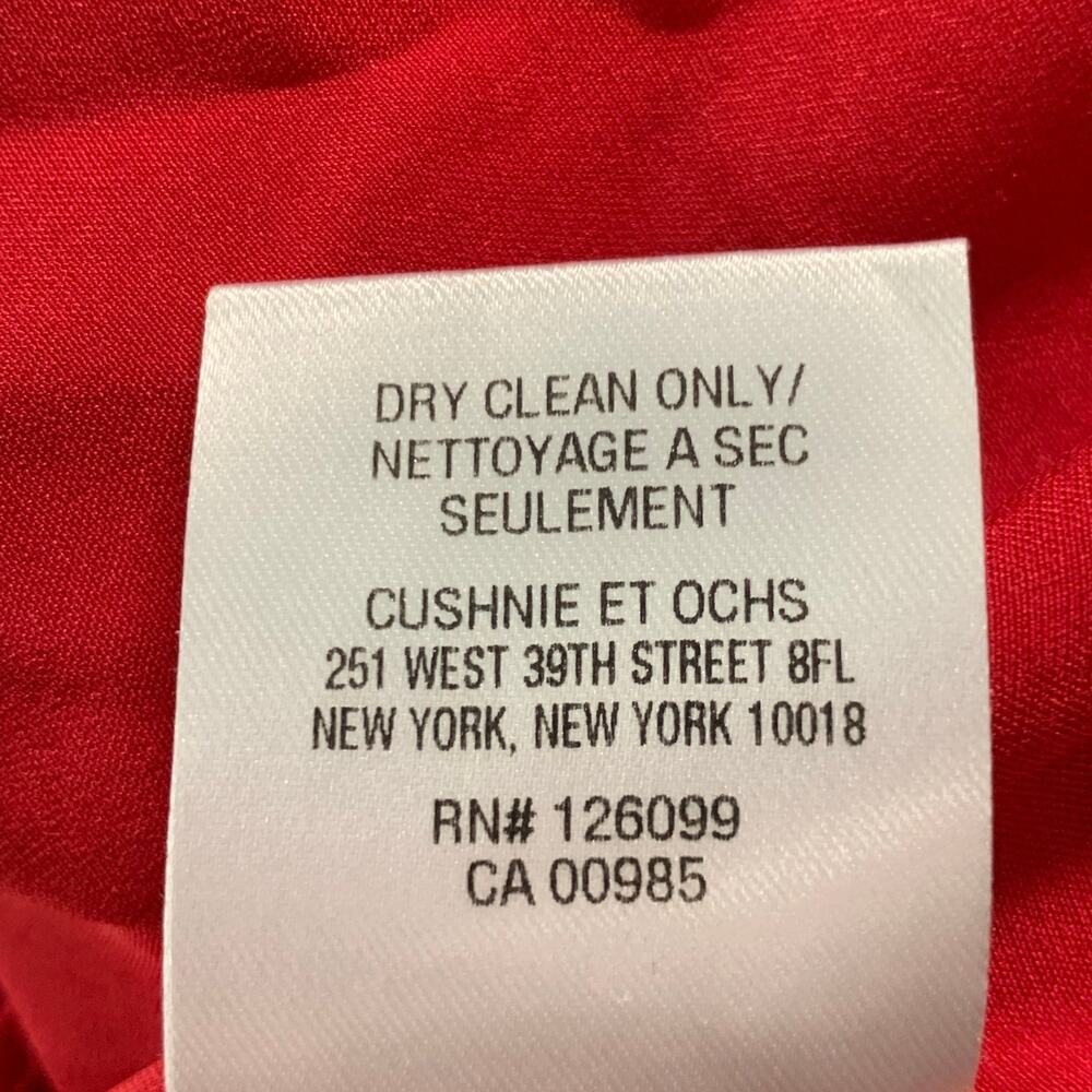 CUSHNIE ET OCHS Size 8 Red Viscose Elastane One Shoulder Casual Top - Picture 6 of 6